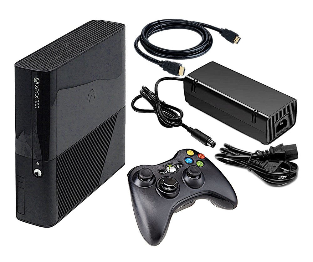 Authentic Xbox 360 4GB Console System E Black + Controller + Cords + US Seller