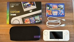 GOOD CONDITION Blaze Evercade EXP Capcom Handheld Console White CASE INCLUDED