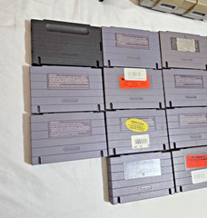 Super Nintendo SNES Console Bundle W/ 14 Games, 2 Controllers, cords & cleaning