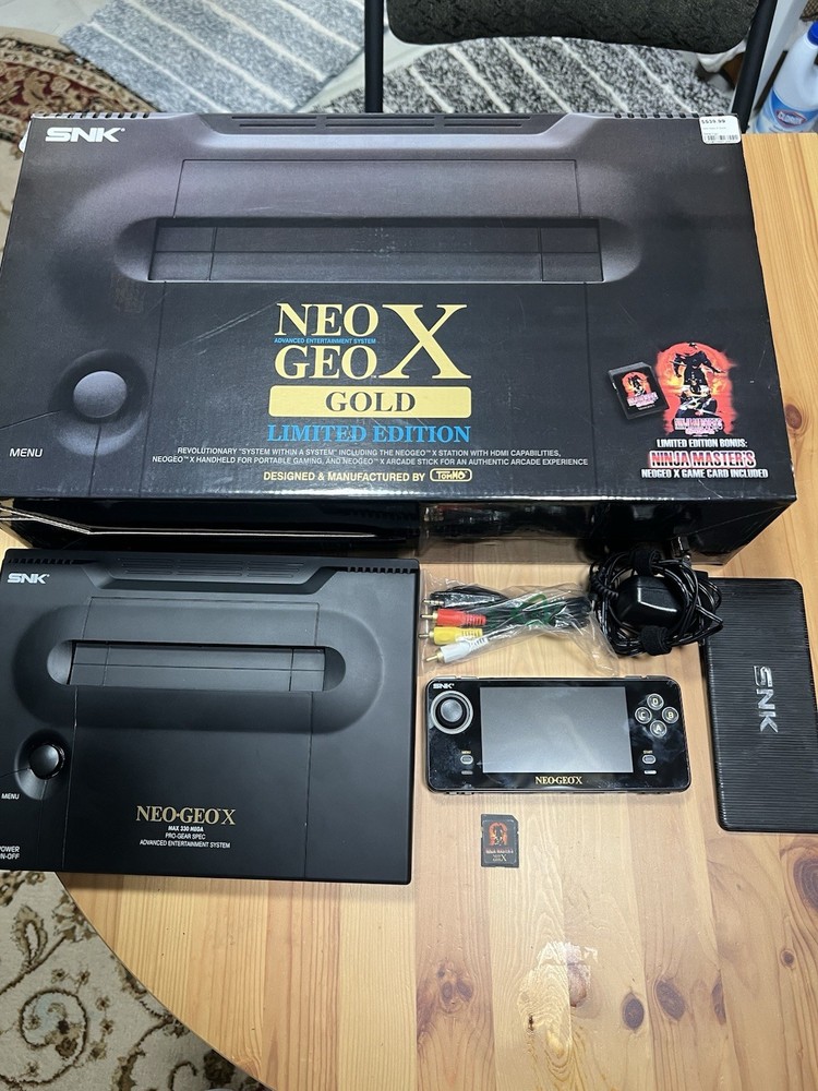 SNK Playmore Neo Geo X Gold Limited Edition Black Console With 3d Printed Back