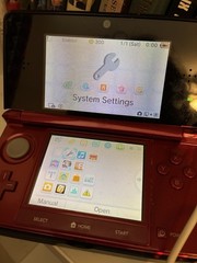 Nintendo 3DS Flame Red Handheld Console System Almost Complete w/Box TESTED work