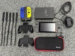 Nintendo Switch 1 Handheld System Black/Grey w/Accessories Joycons Tested Works