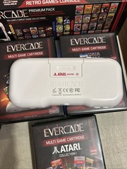 Handheld Evercade Premium Pack w/ Atari Interplay Data East Cartridges