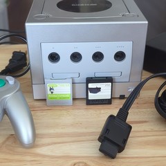 Nintendo GameCube Silver Console Bundle w/ Controller Cables Memory Cards TESTED
