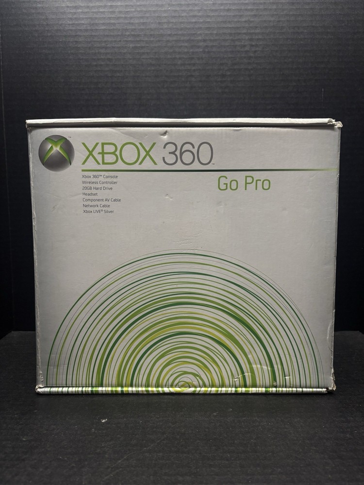 Xbox 360 Go Pro White Console w/AV Cable Controller Power Supply & Original Box