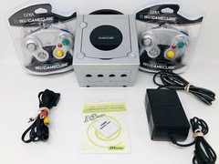 Nintendo Gamecube Platinum Game Console Silver System Bundle 2 NEW Controllers