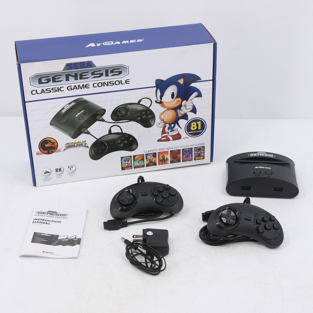 AtGames Sega Genesis Classic Game Console 81 Built-in Games Wired Controllers