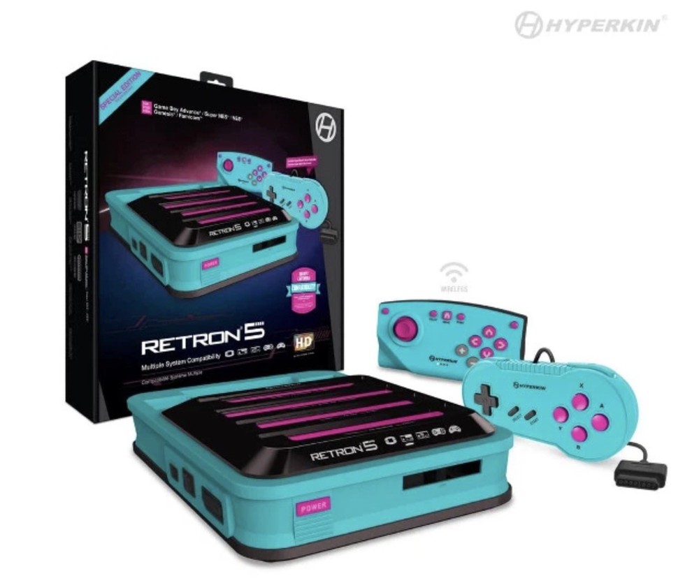 Hyperkin RetroN 5 HD Gaming Console Hyper Beach with box CIB complete