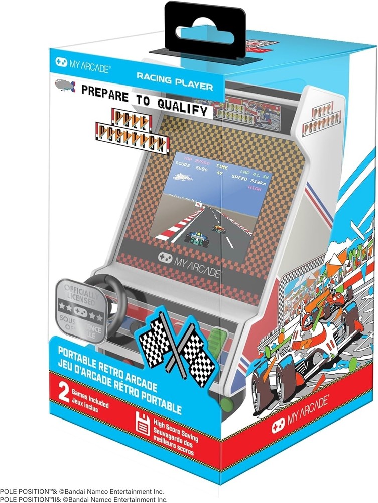 My Arcade Pole Position Racing Player Retro Mini Arcade Console 2 Games DGUNL702