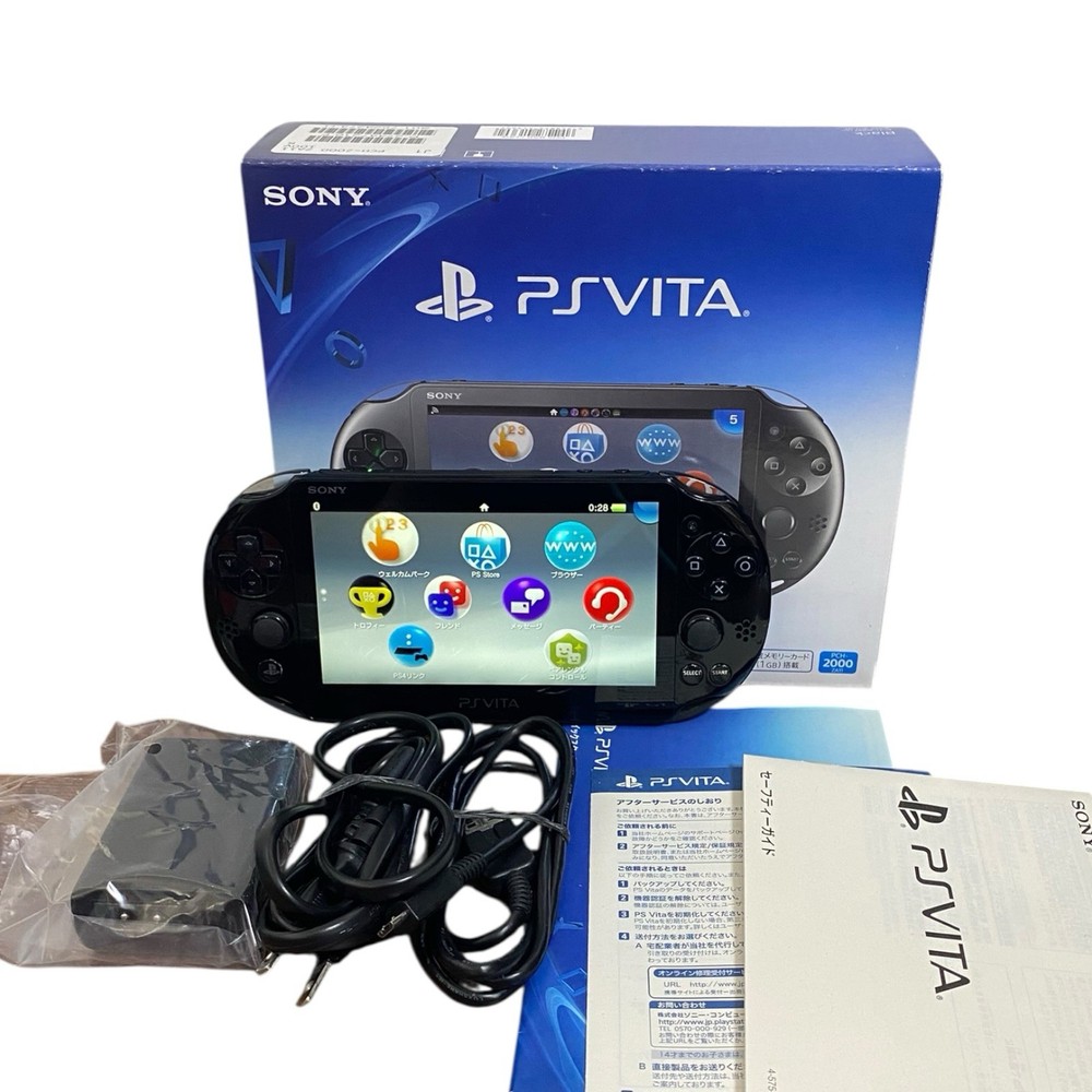 PS Vita PCH-2000 black With 8GB Memory Card and Box Near Mint From Japan
