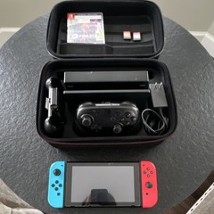 Nintendo Switch Console Bundle Black Blue Red w/ Controllers & Games