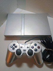 Silver PS2 Slim System SCPH-79001 Controller Cords Working