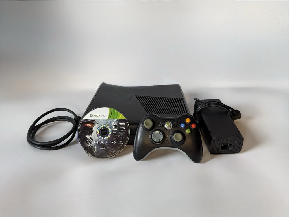 Microsoft Xbox 360 S Bundle With Controller And Game Halo 4 Tested Working ✅