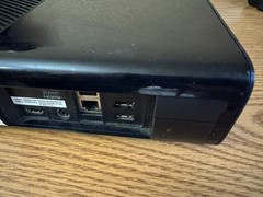 Microsoft Xbox 360 E System Black Gaming Console Controller And Adapter.