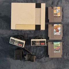 NES Nintendo Console Bundle All Hookups + 3 Games Tested Mario 1 &2, RC Pro AM