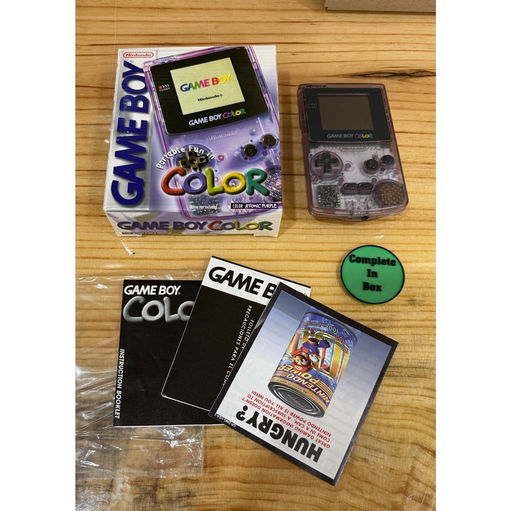 Game Boy Color Handheld Console – Atomic Purple (Complete in Box) Nice!