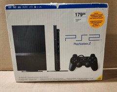 Sony PlayStation 2 Slim Black Console SCPH-75001CB With Box and Startup Disc