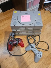 Three Playstation 1 PS1 Consoles and Two controllers – For PARTS ONLY
