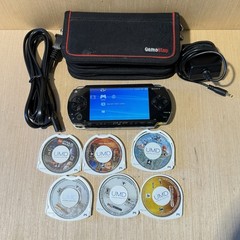 Sony PSP-1001 Black Handheld Console w/6Games-Charge Tested Works Read Info Blw!