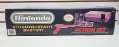 NES Action Set Complete w/Console Orange Zapper Duck Hunt Mario Bros & More READ