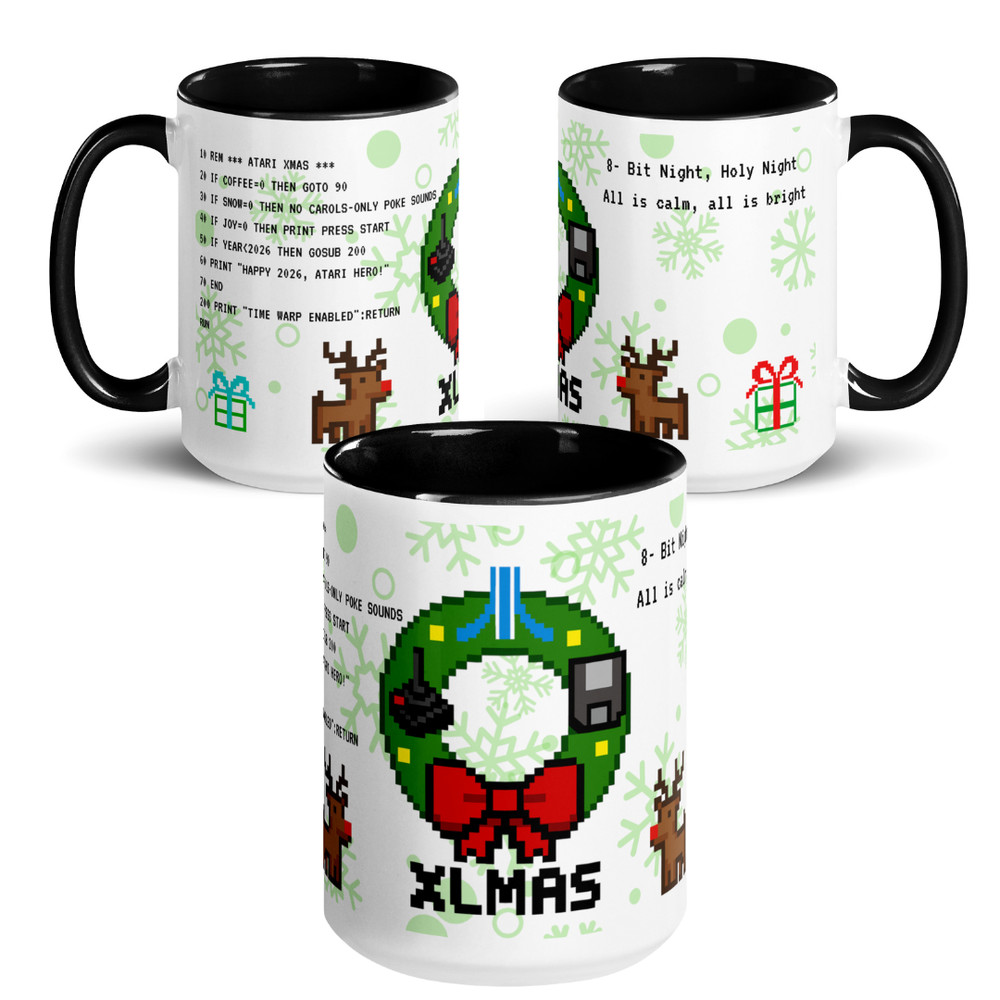 ATARI XMAS 15oz Mug — 8-Bit Holiday Chaos Edition! BEST GIFT for ATARI FAN !!!