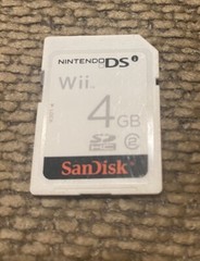 Nintendo DS Wii SanDisk 4GB SD Memory Card Works