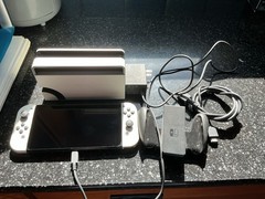 Nintendo Switch White Console with Base Accessories Excellent