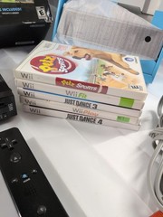 Nintendo Wii Black Console RVL-101 American Heart Association Box Bundle 5 Games