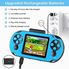 High-Definition Handheld Game Console with 3 Game Cartridges – Fun for All Ages