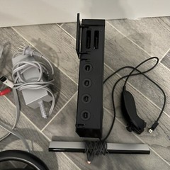 Nintendo Wii Black Console With Power Cord RVL-101(USA) Works (Set with Wheel)