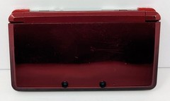 Nintendo 3DS Flame Red Handheld System Bundle w/ Charger – Screen Dent – Tested!