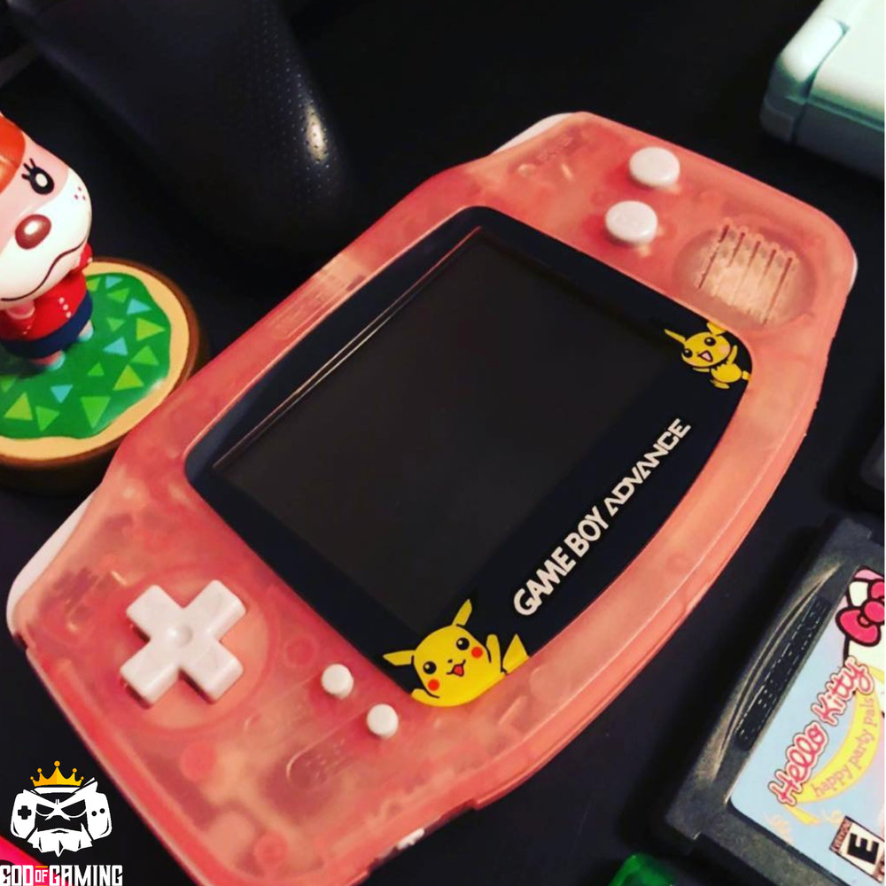 *NEW* Nintendo Game Boy Advance GBA Clear Pink System CUSTOM BUTTONS PADS LENS