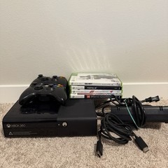 Xbox 360 E 1538 Console 250GB HDD Bundle W/ Controllers Games Cable Tested Works