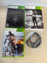 Microsoft Xbox 360S 4GB Black Console w/ Controllers & 4 Games