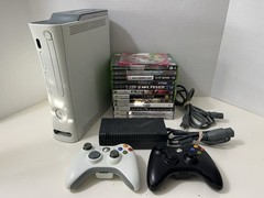 Microsoft XBox 360 White Console Bundle 250 GB, Controllers, 12 Games, & Extras