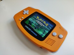 Gameboy Advance Solid Orange IPS V2 MOD 10 Level Brightness Level
