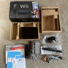Nintendo Wii Black Console RVL-101 in Box With Inserts Manual Console Controller