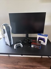 PS5 Disc Version Console with Headset and 32 Inch Gaming Monitor Bundle