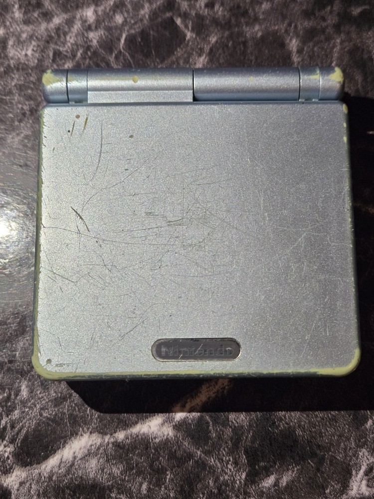 Nintendo Game Boy Advance SP Handheld Console AGS-101 Pearl Blue Please Read