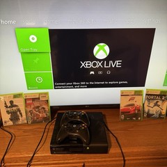 Xbox 360 E 1538 Console 250GB HDD Bundle W/ Controllers Games Cable Tested Works