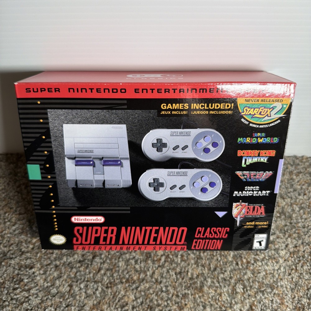 Authentic USA SNES Super Nintendo Classic Mini System NEW! 21 Games! SUPER MARIO