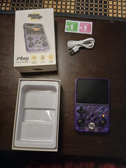 Retro Snap R36S Handheld Video Game Console Purple New Open Box