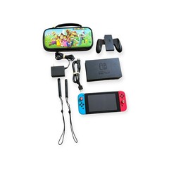 Nintendo Switch 32GB Console Red Blue Joy-Con Dock Charger Bundle With Case