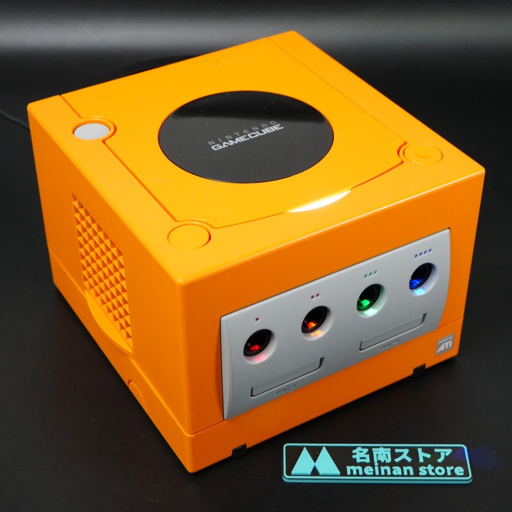 Nintendo GameCube Orange Console NTSC U-C/J Region Switch LED MOD From JAPAN
