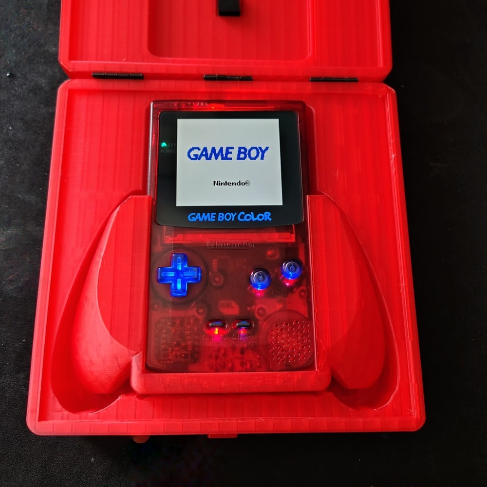 SUPER Upgraded Game Boy Color w/IPS, HDMI, USB-C, Amp, LEDs, Box & Grip