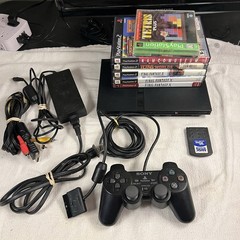 Sony PlayStation 2 Slim Console Black Bundle 6 Games