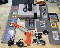 NES Console Bundle W/ Super Mario Bros. 1,2,3 & Controller/Gun & 8 Games