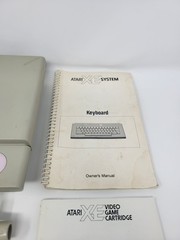 Atari XE System Console + Light Phaser + 2 Games + Manuals Untested Free US Ship