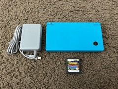 Nintendo DSi Handheld System Blue + Sonic Classic Collection bundle lot console