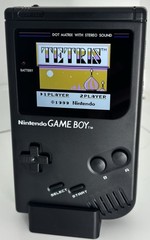 Black Nintendo Game Boy DMG-01, IPS Q5 Screen Mod and USB-C Rechargeable Mod